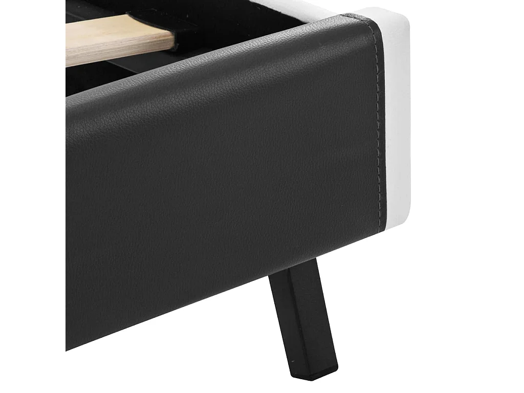 Bedframe met LED zonder matras grijs kunstleer 140x200 cm