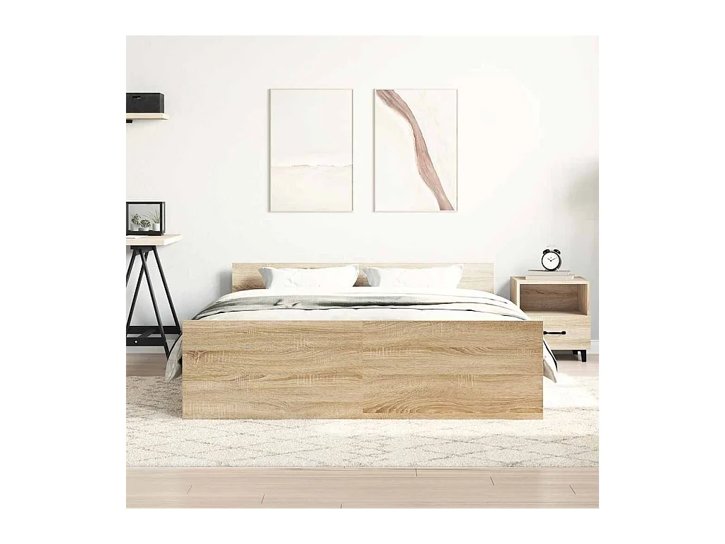 Struttura letto senza materasso in rovere Sonoma 150x200 cm