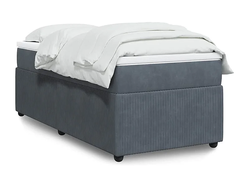 Lattenbodem en matras Donkergrijs 90x200 cm Fluweel