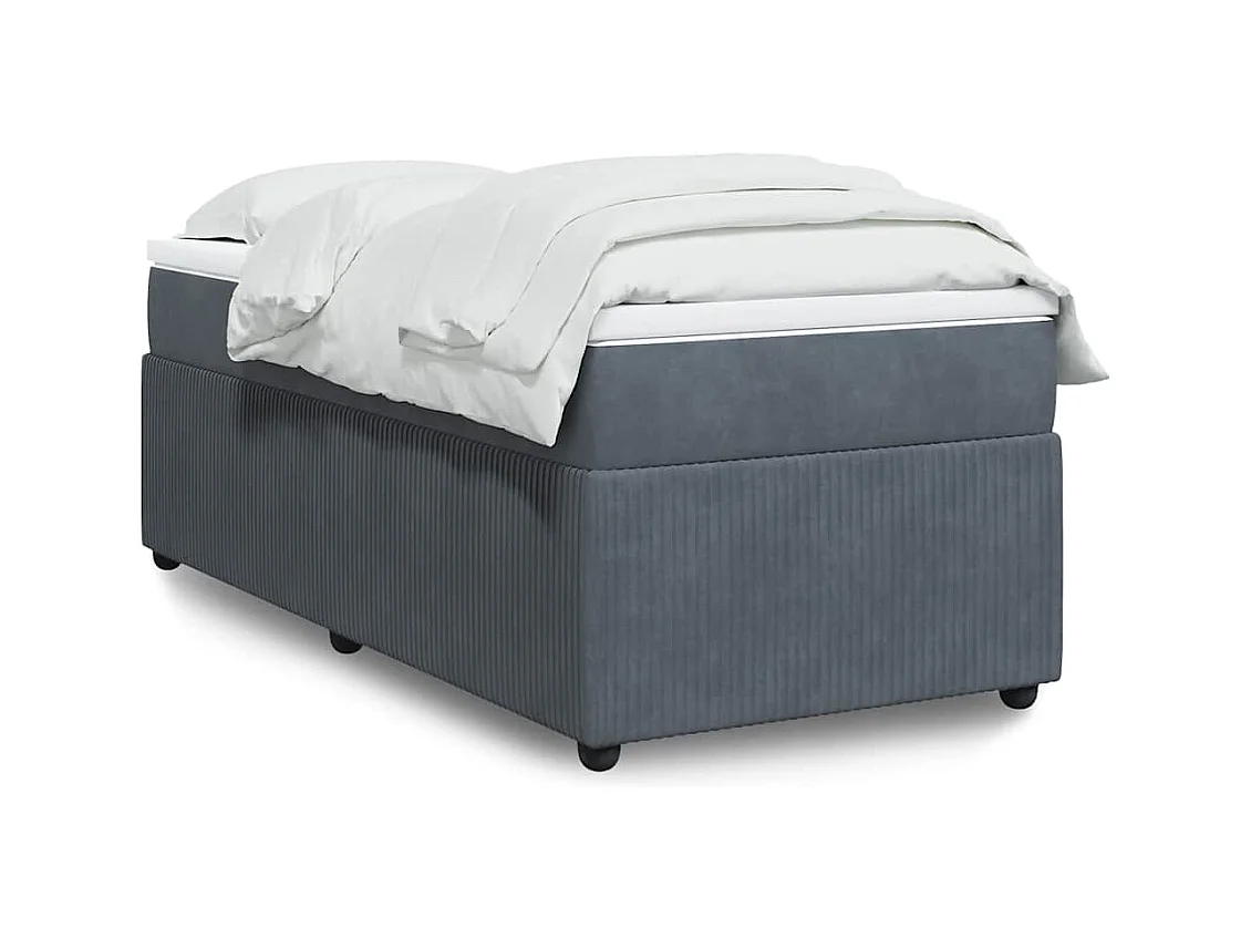 Lattenbodem en matras Donkergrijs 90x200 cm Fluweel