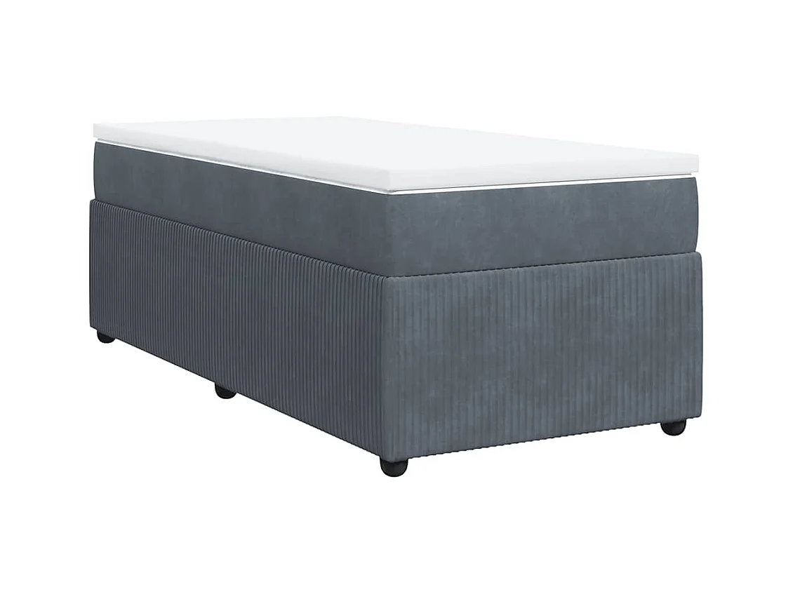 Lattenbodem en matras Donkergrijs 90x200 cm Fluweel