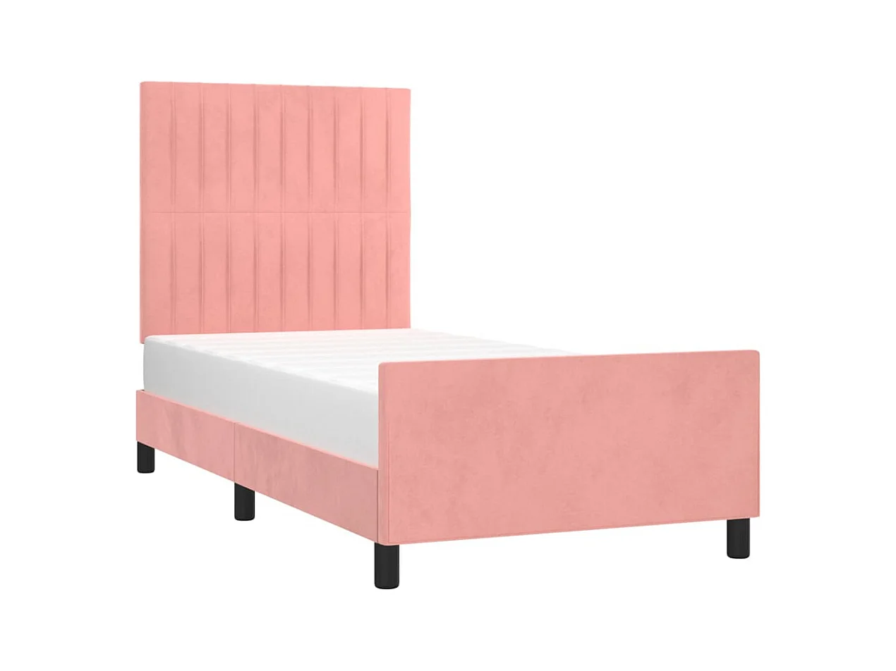 Bedframe zonder matras roze 90x200 cm fluweel