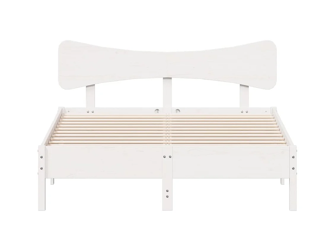 Struttura letto senza materasso bianco 120x200 cm in legno massello di pino