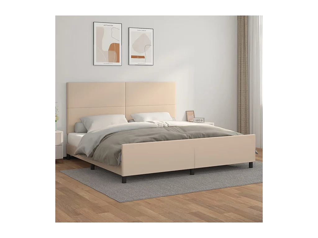 Struttura letto senza materasso cappuccino 200x200 cm similpelle