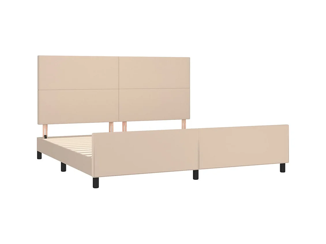 Struttura letto senza materasso cappuccino 200x200 cm similpelle