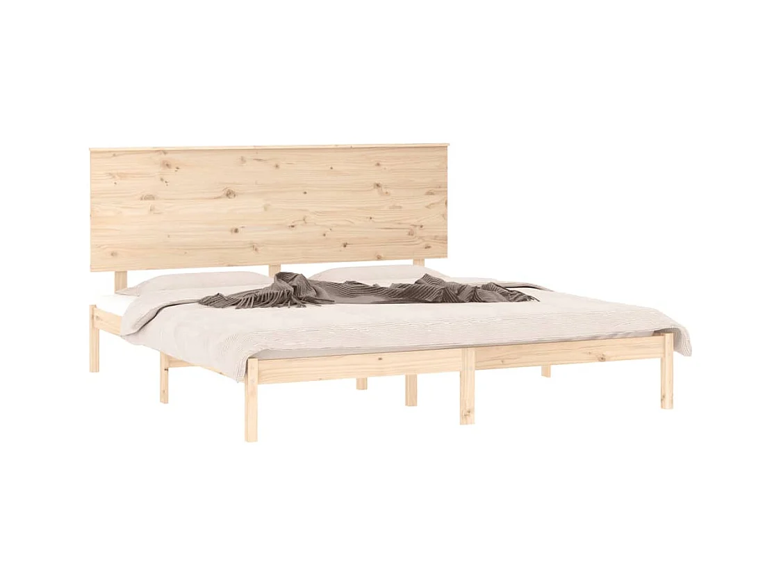Estructura de cama sin colchón 200x200 cm madera maciza de pino