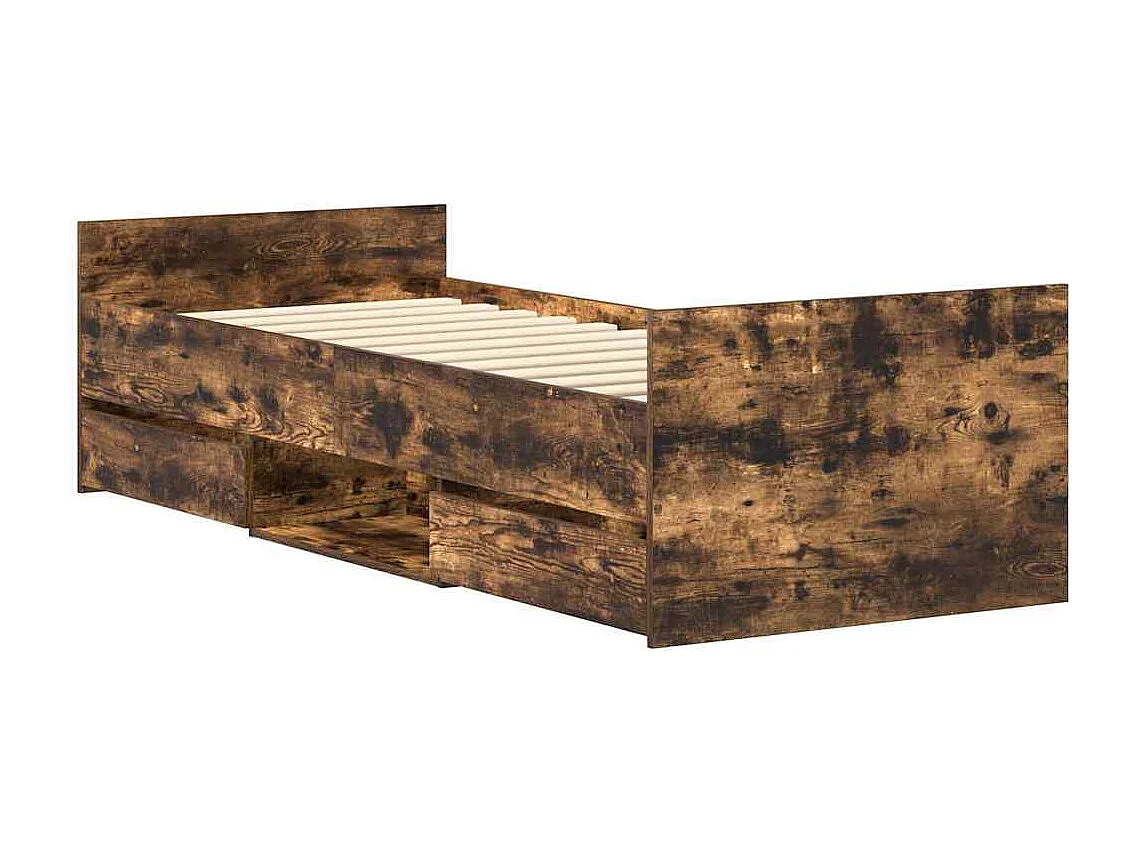 Bedframe zonder matras gerookt eiken 90x200 cm