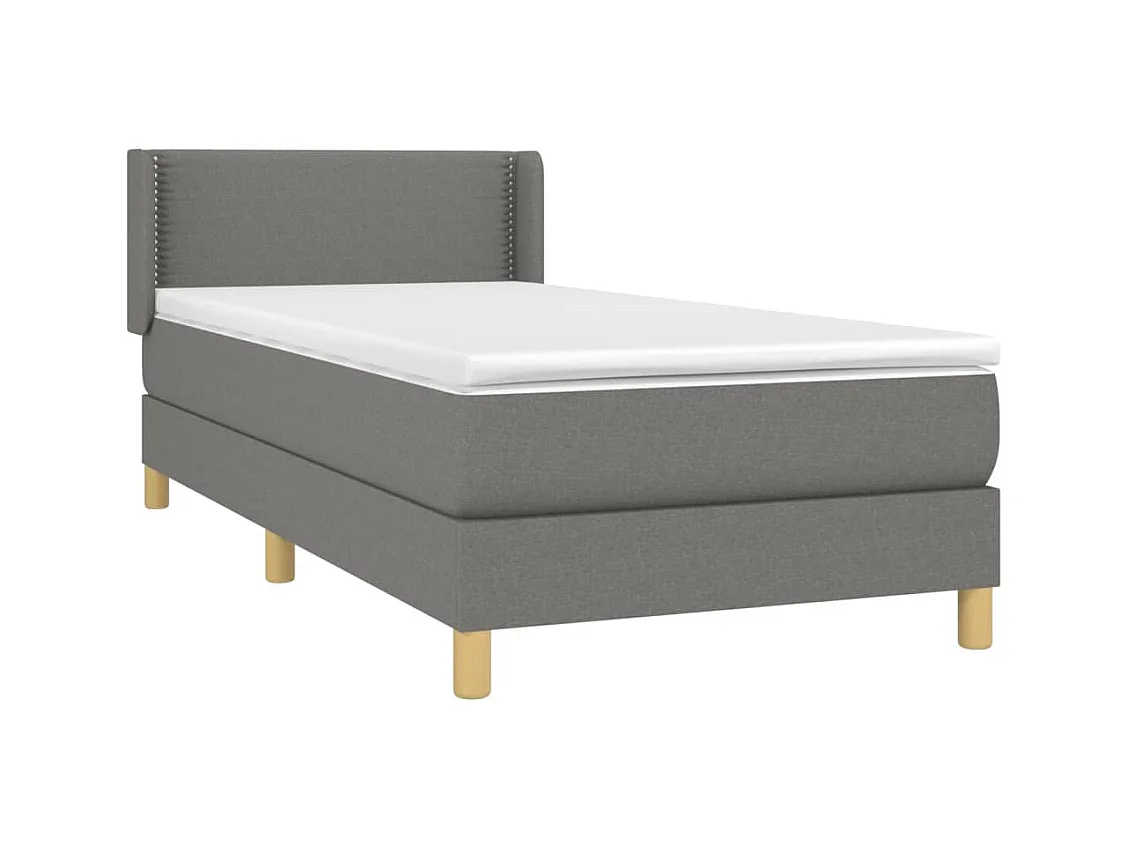 Sommier à lattes de lit avec matelas Gris foncé 80x200 cm Tissu