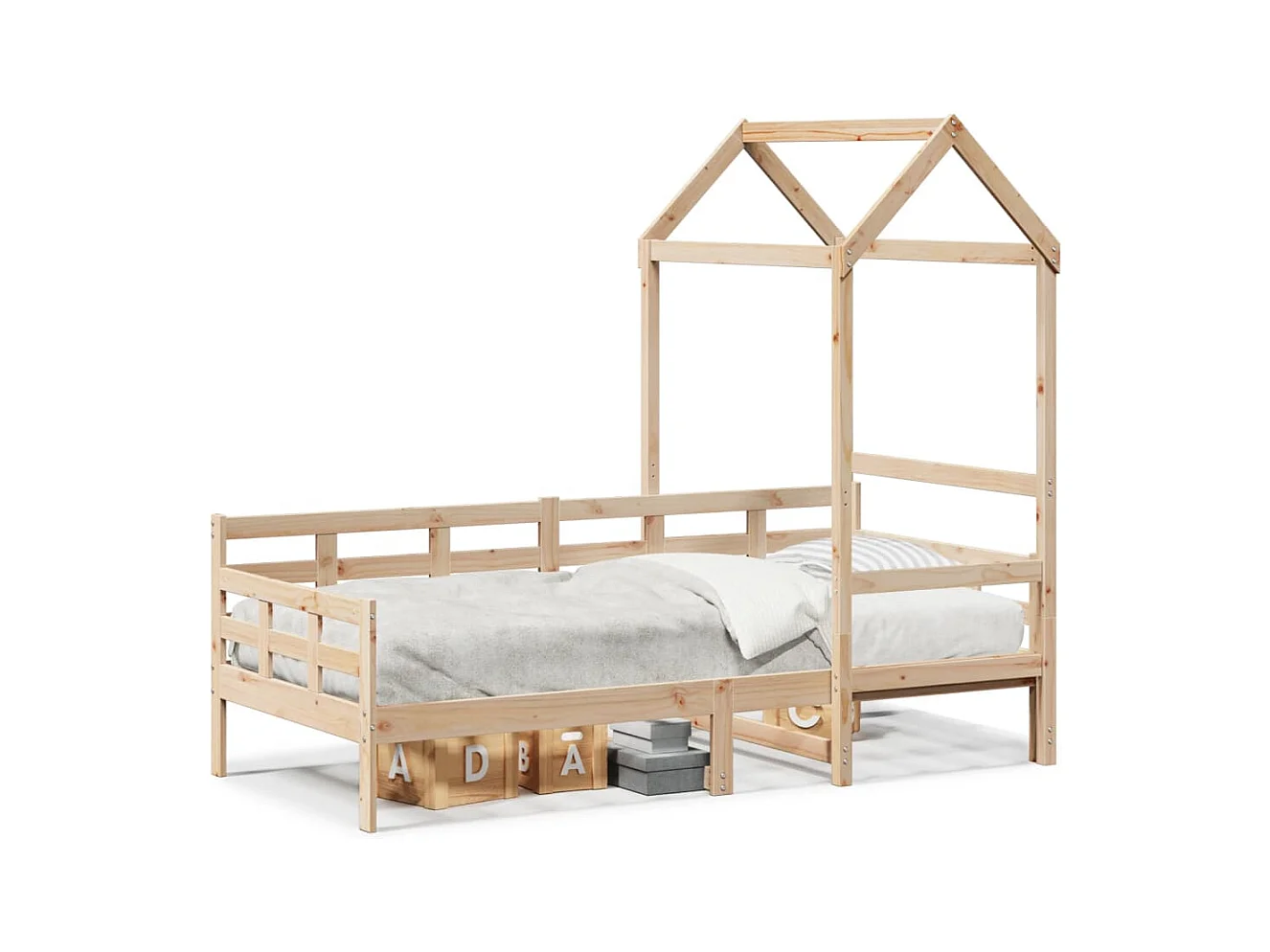Lit de jour avec toit sans matelas 80x200 cm bois massif