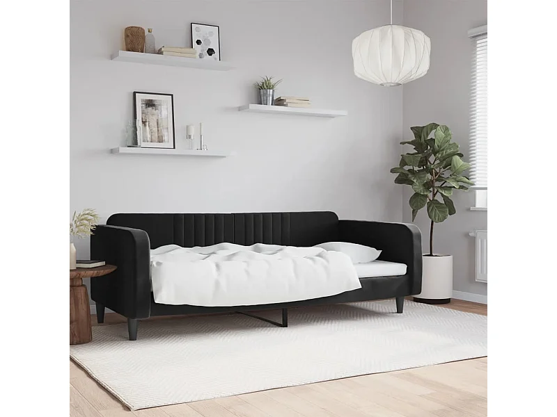 Lit de repos sans matelas noir 100x200 cm velours