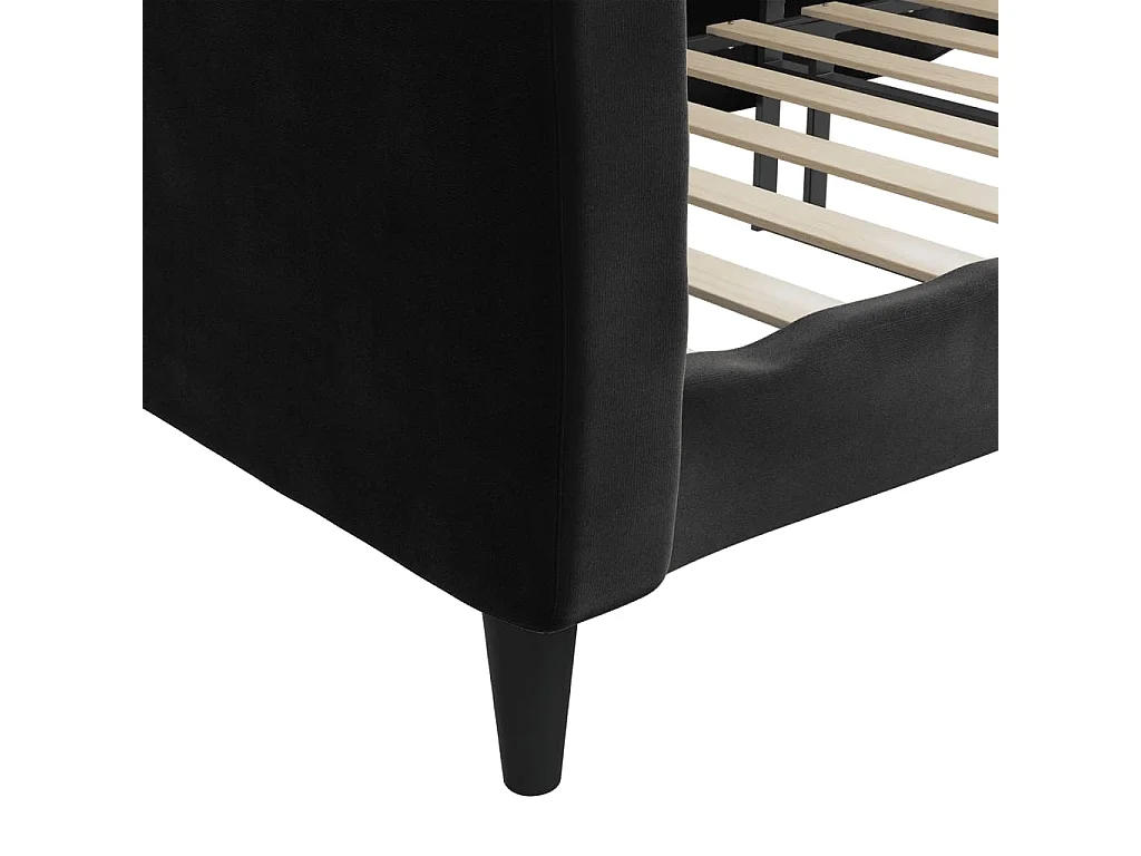 Lit de repos sans matelas noir 100x200 cm velours