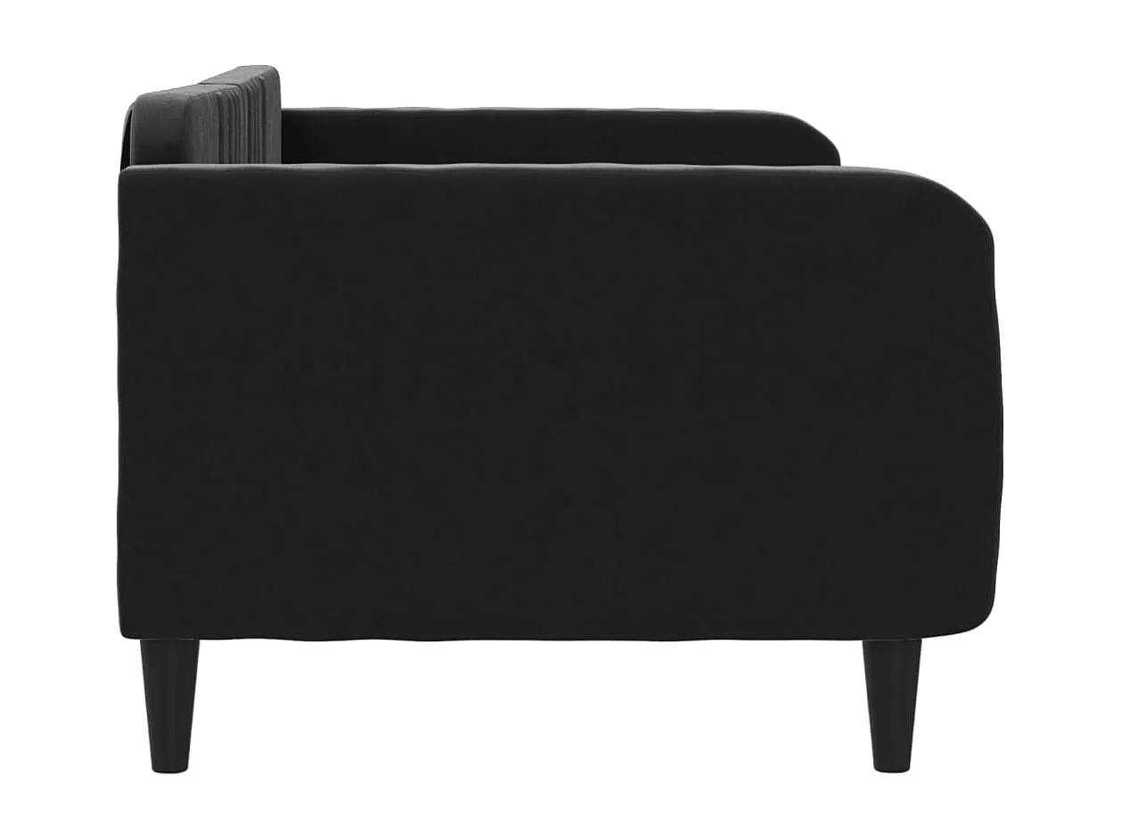 Divano letto senza materasso nero 100x200 cm velluto