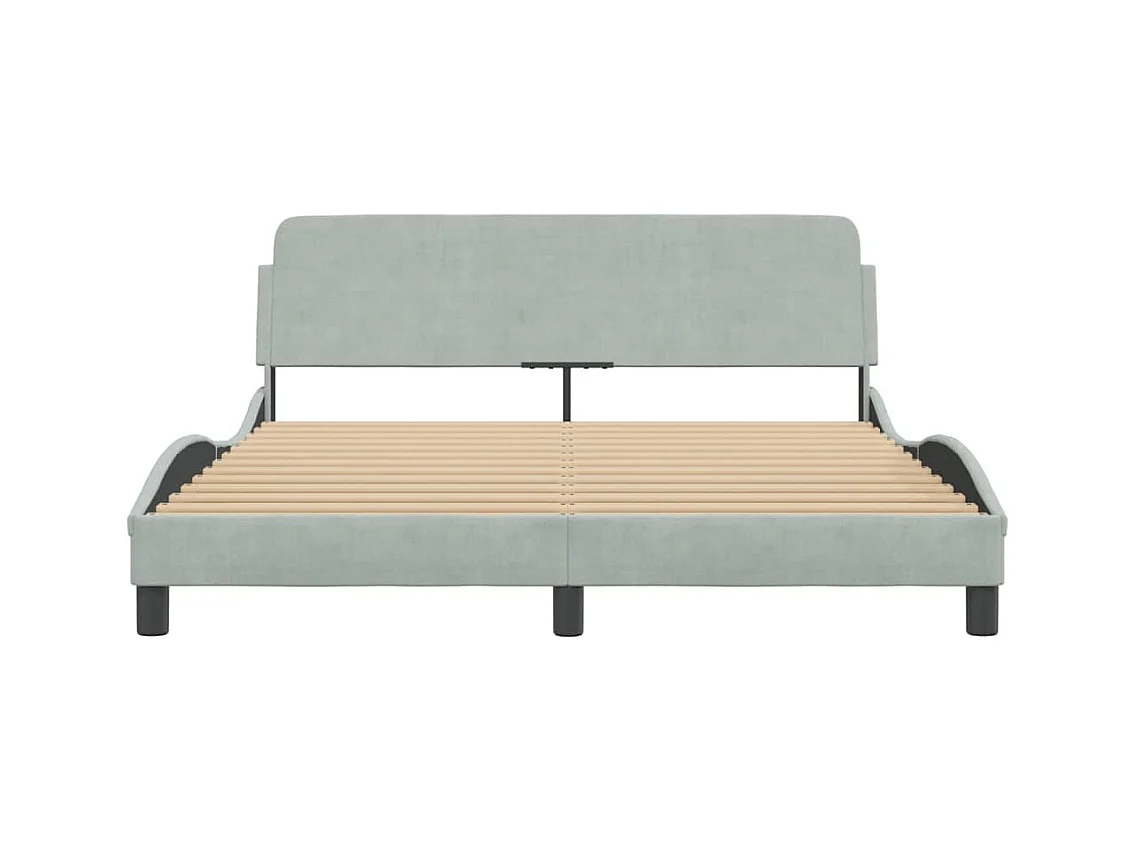 Bedframe zonder matras lichtgrijs 160x200 cm fluweel