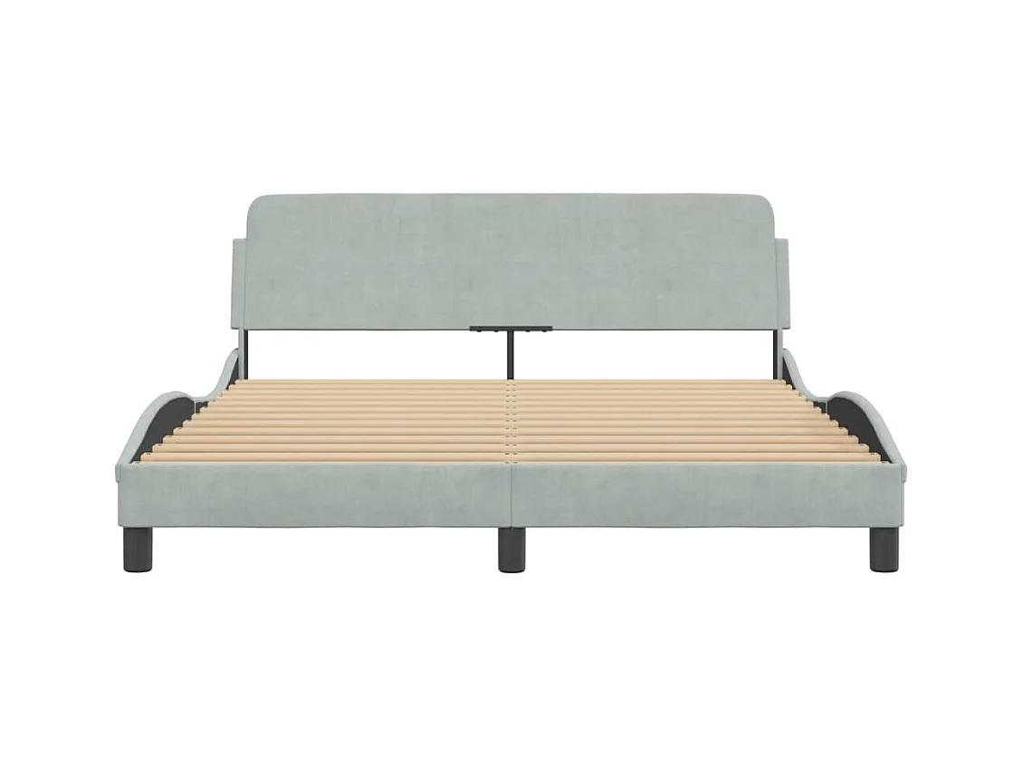 Bedframe zonder matras lichtgrijs 160x200 cm fluweel