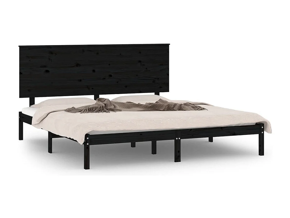 Bettgestell ohne Matratze schwarz 200x200 cm Kiefer Massivholz