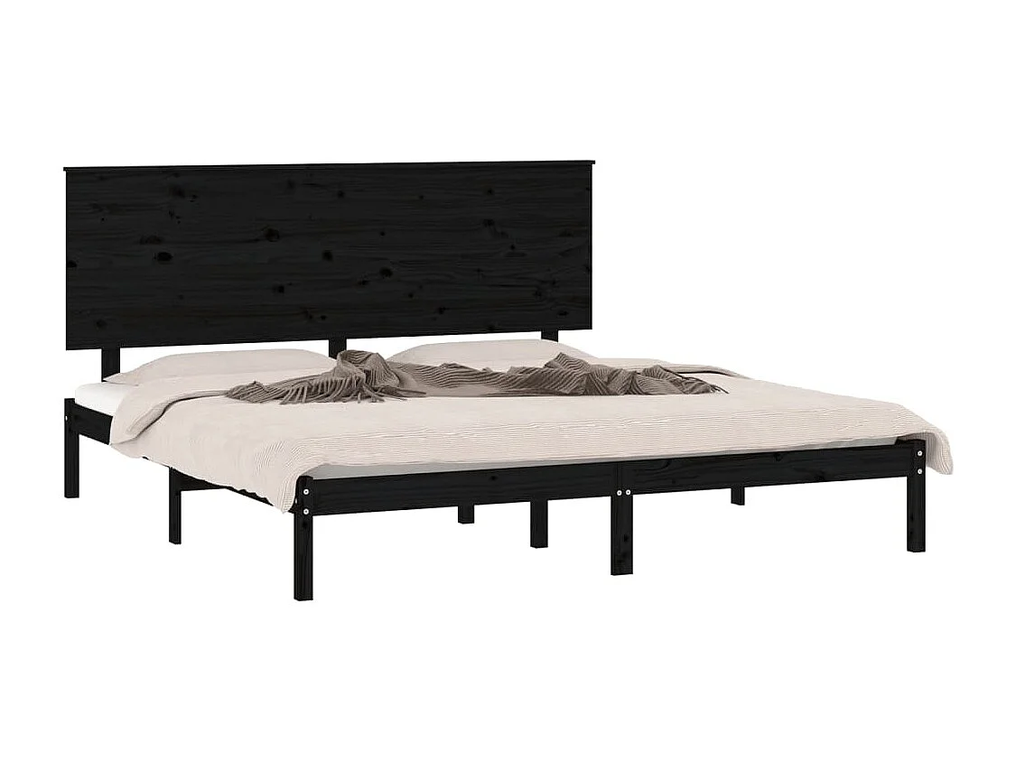 Bettgestell ohne Matratze schwarz 200x200 cm Kiefer Massivholz