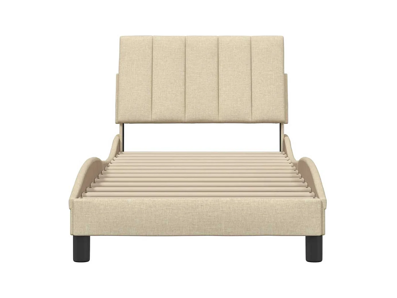 Bettgestell ohne Matratze creme 90x190 cm Stoff