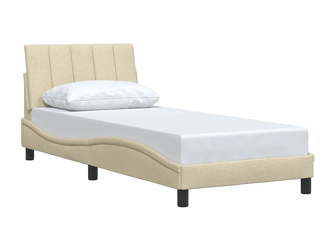 Bedframe zonder matras crème 90x190 cm stof