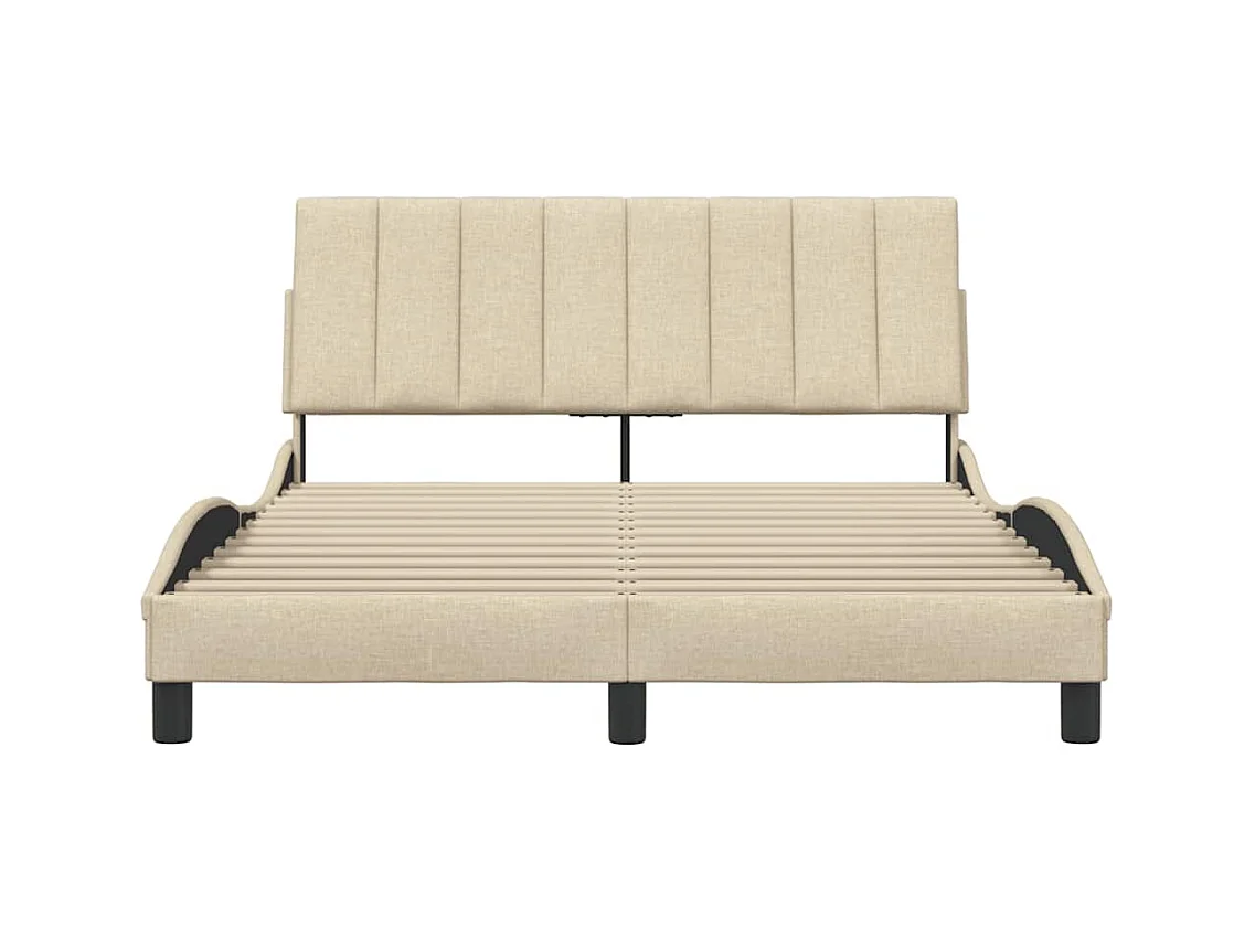 Bedframe zonder matras crème 140x190 cm stof