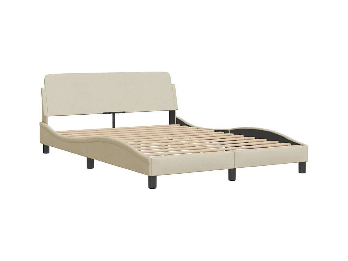 Bedframe zonder matras crème 140x190 cm stof