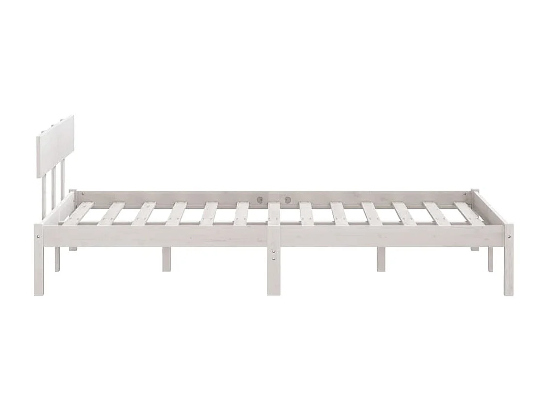 Cadre de lit sans matelas blanc bois massif 160x200 cm