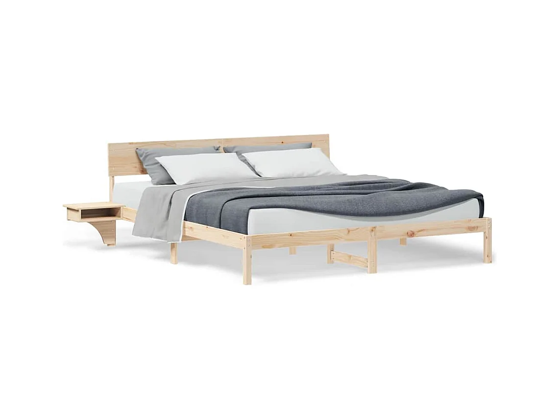Bedframe met nachtkastjes Bruin Massief grenenhout