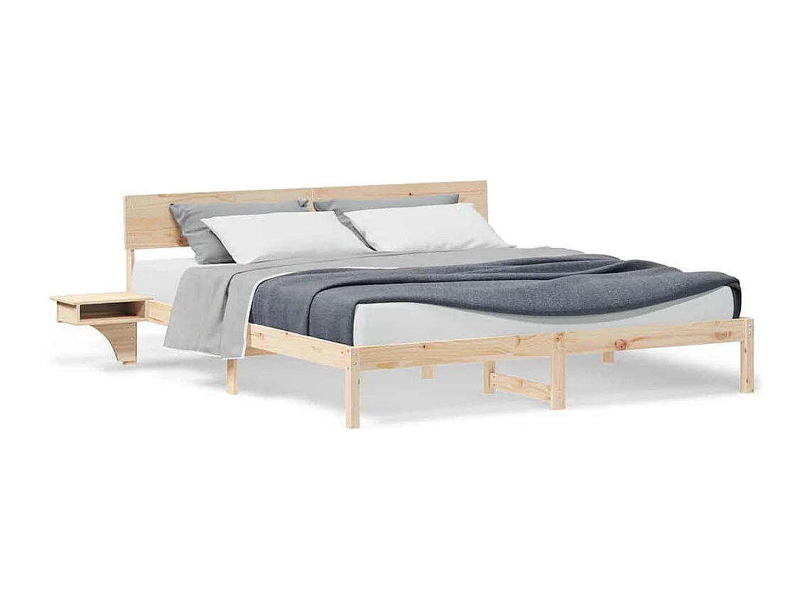 Bedframe met nachtkastjes Bruin Massief grenenhout