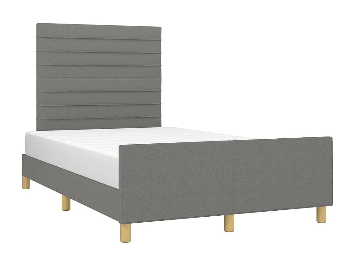 Cadre de lit sans matelas gris foncé 120x190 cm tissu