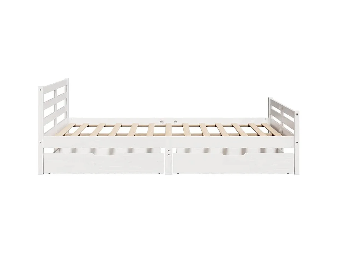 Estructura de cama sin colchón blanca 140x200 cm madera maciza de pino