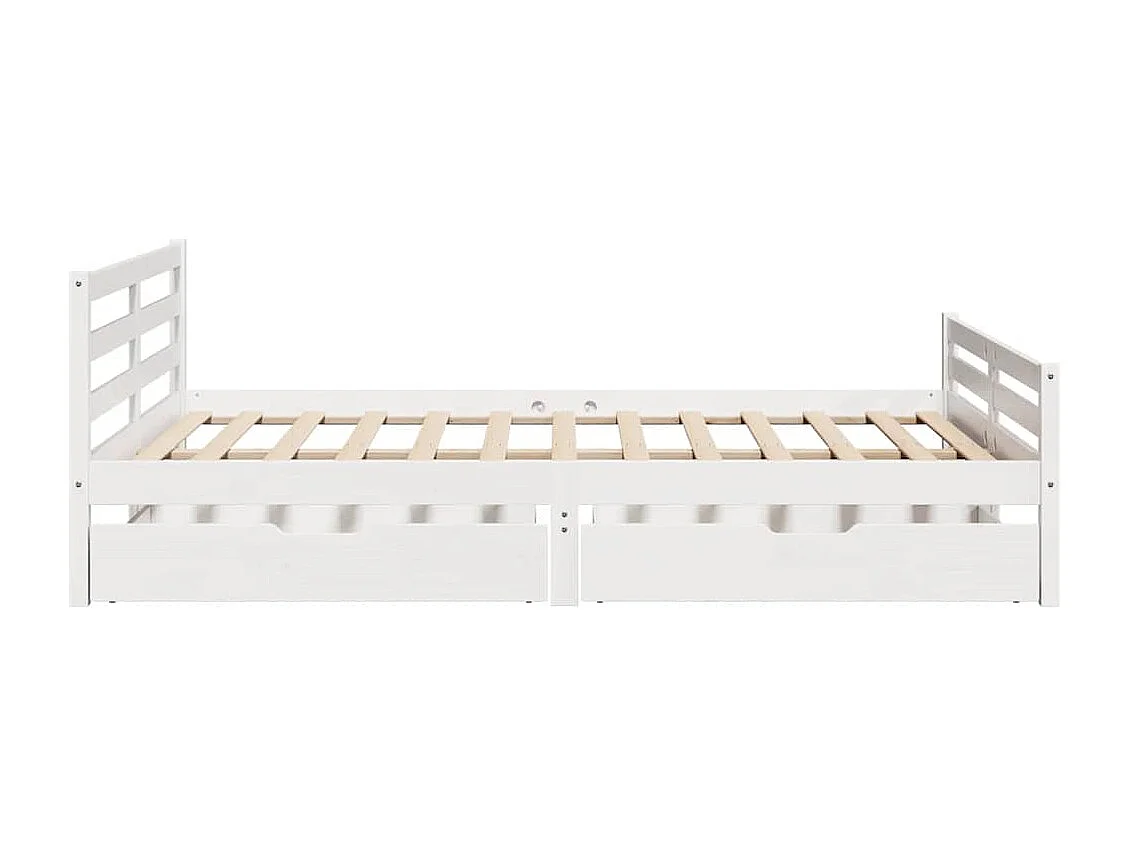 Estructura de cama sin colchón blanca 140x200 cm madera maciza de pino