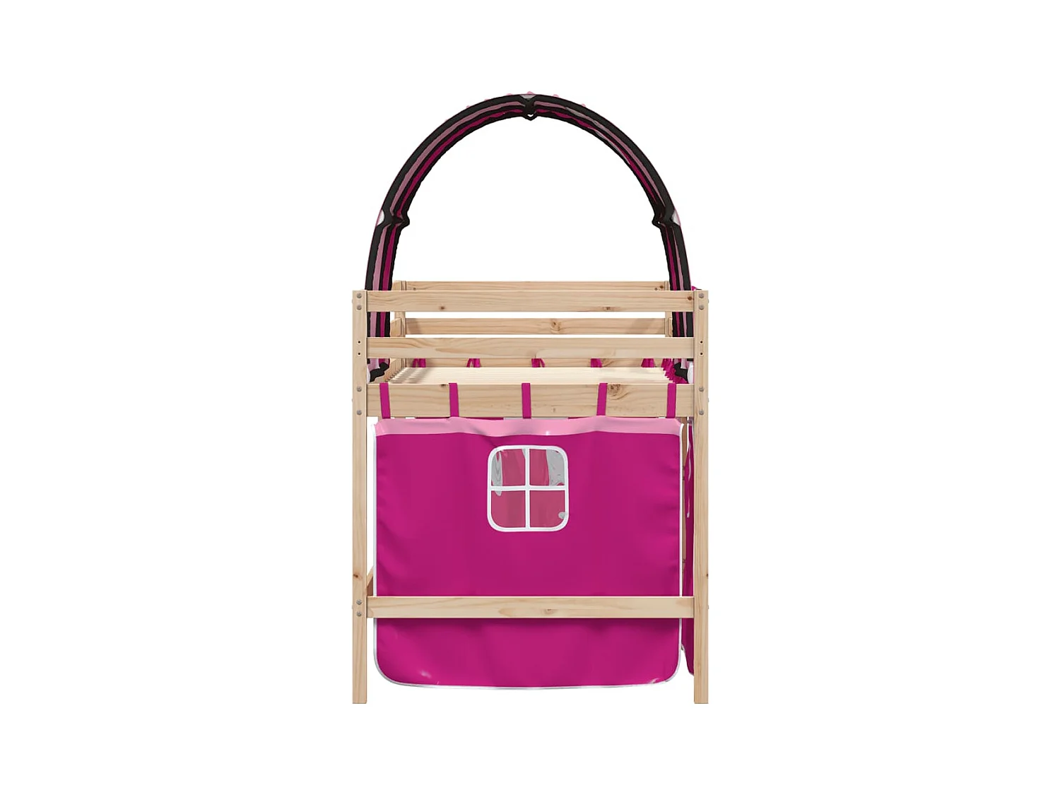 Kinderhoogslaper met tunnel zonder matras roze 90x200 cm