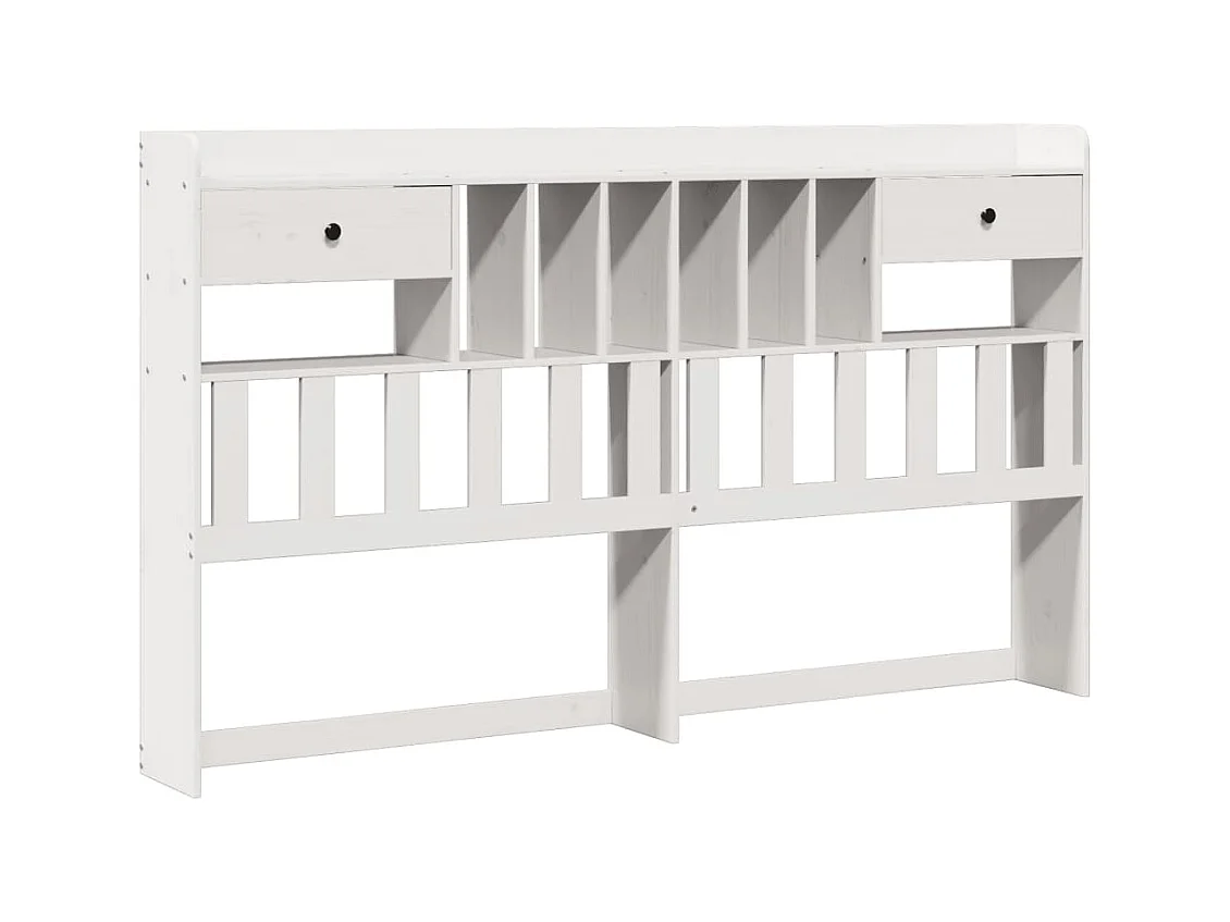 Letto libreria bianco senza materasso 180x200 cm in legno massello di pino