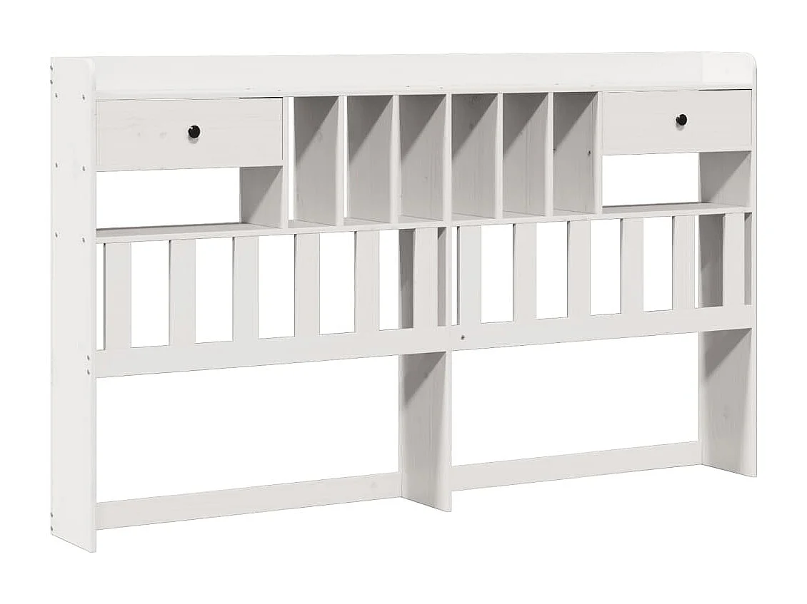 Lit bibliothèque sans matelas blanc 180x200 cm bois pin massif