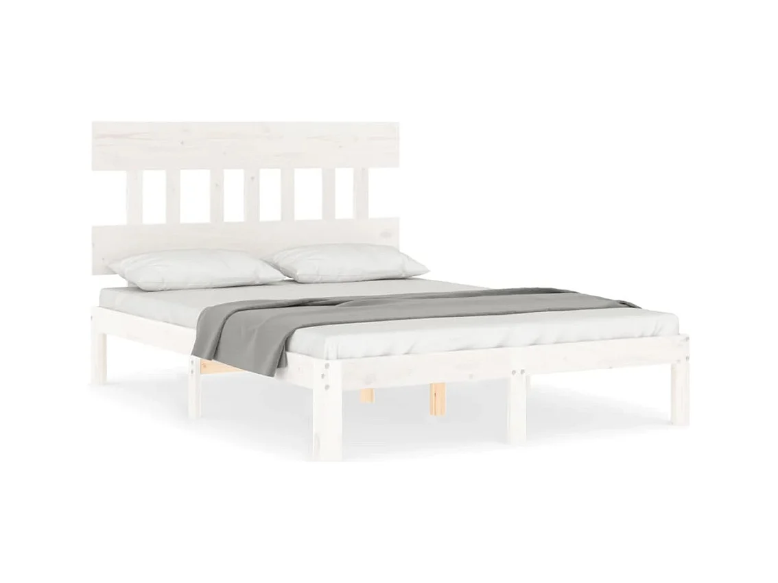 Bedframe zonder matras wit 140x200 cm massief grenenhout