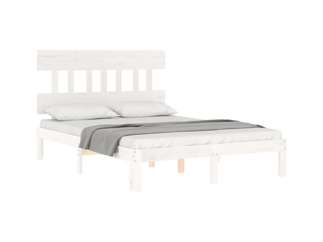 Bedframe zonder matras wit 140x200 cm massief grenenhout