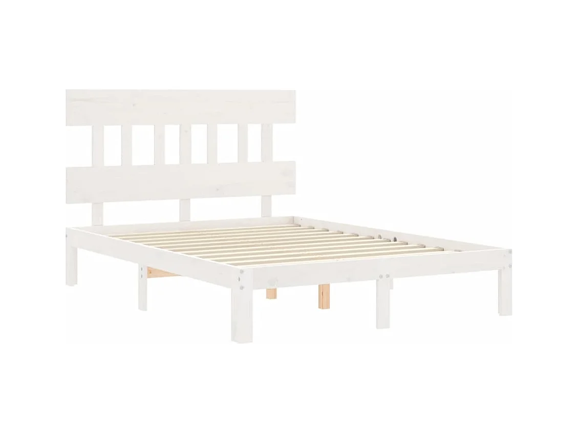 Bedframe zonder matras wit 140x200 cm massief grenenhout