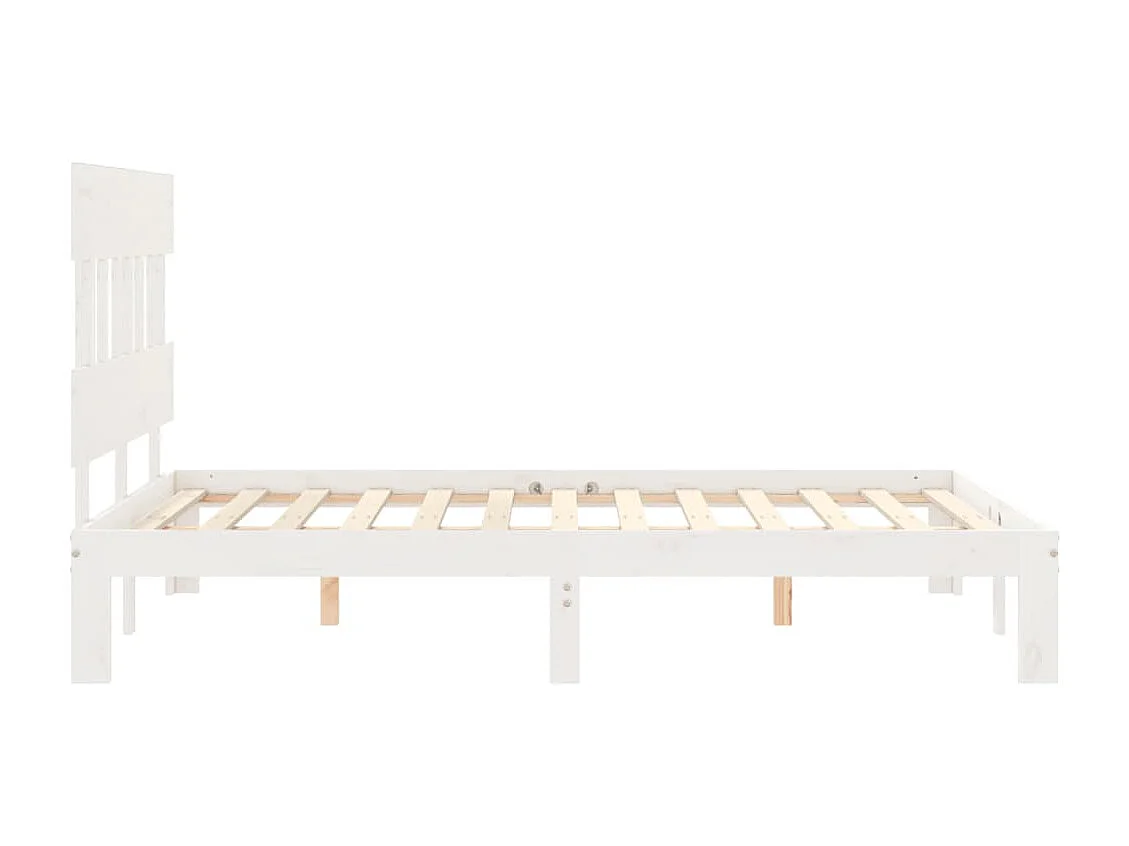 Bedframe zonder matras wit 140x200 cm massief grenenhout