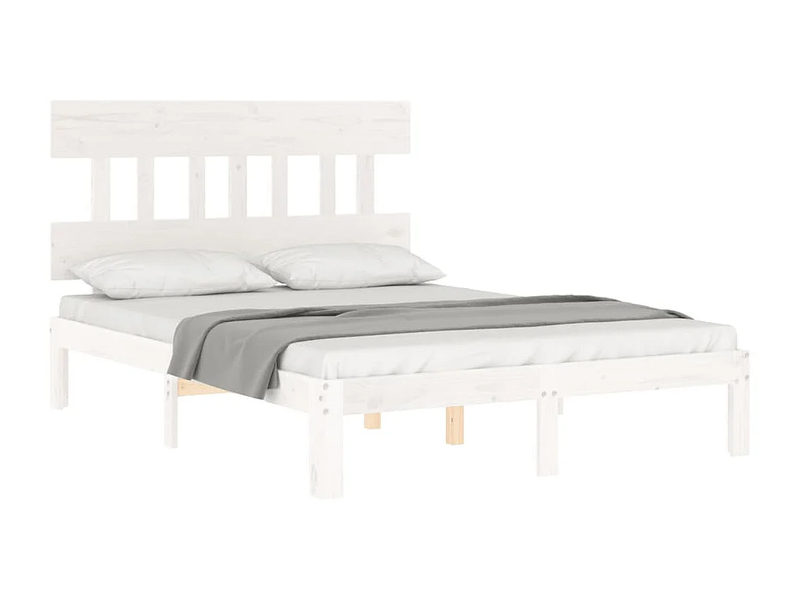 Struttura letto senza materasso bianco 140x200 cm in legno massello di pino