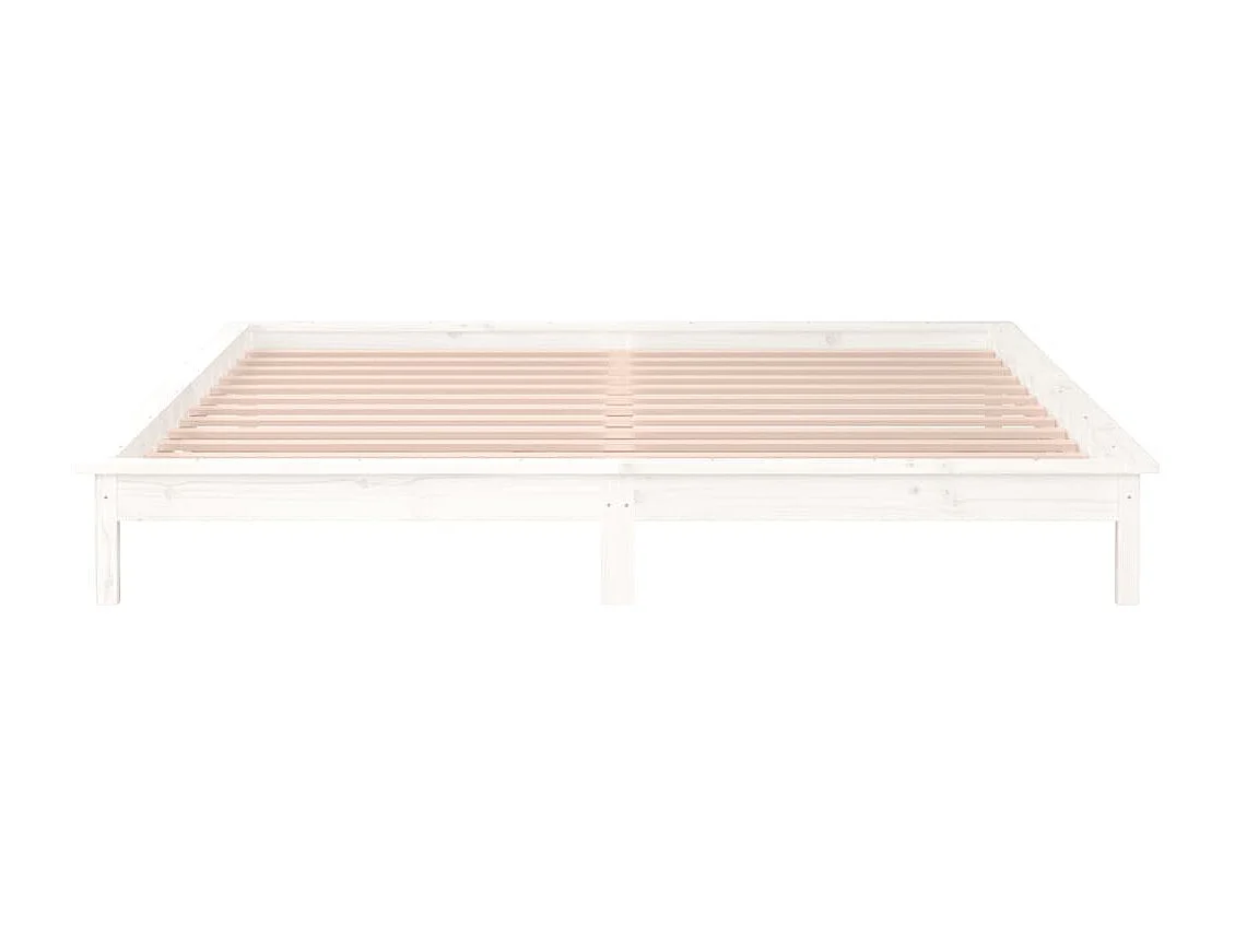 Struttura letto LED senza materasso bianco 140x190 cm in legno massello