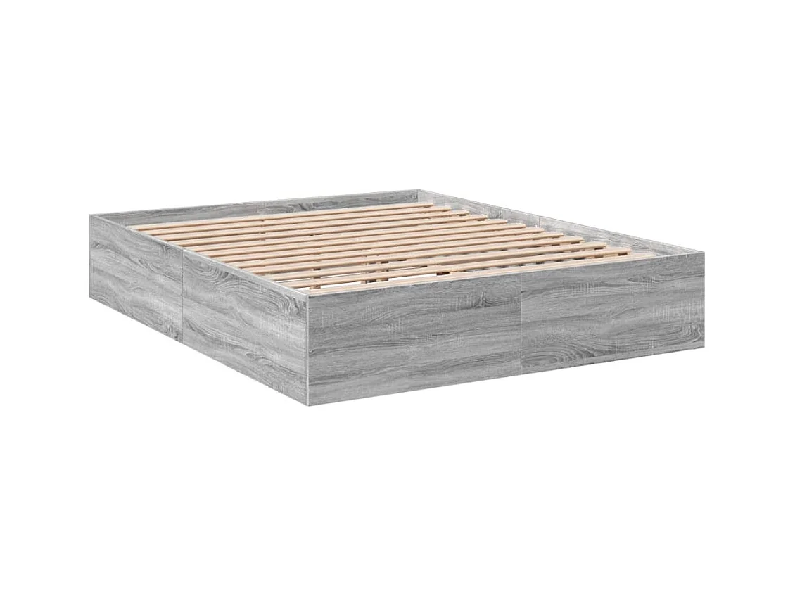 Bedframe zonder matras Sonoma grijs 160x200 cm