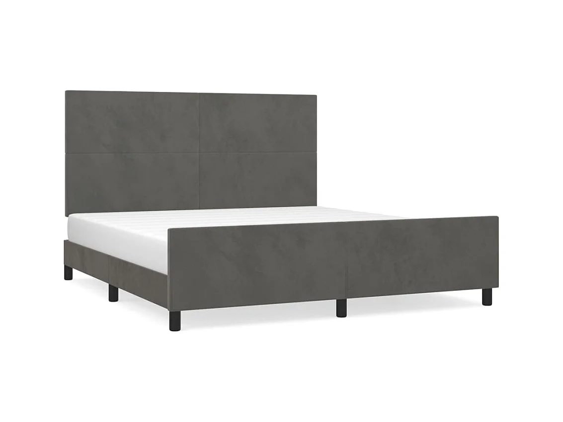 Struttura letto senza materasso grigio scuro 160x200 cm velluto