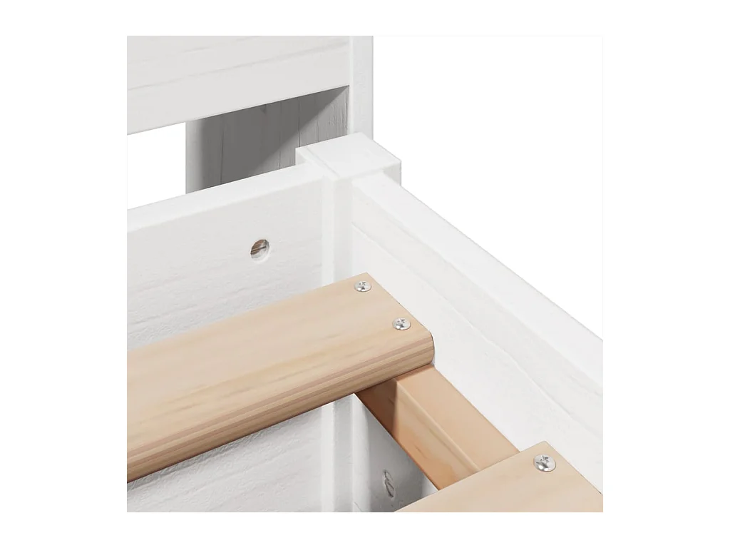 Estructura de cama sin colchón blanca 140x200 cm madera maciza de pino