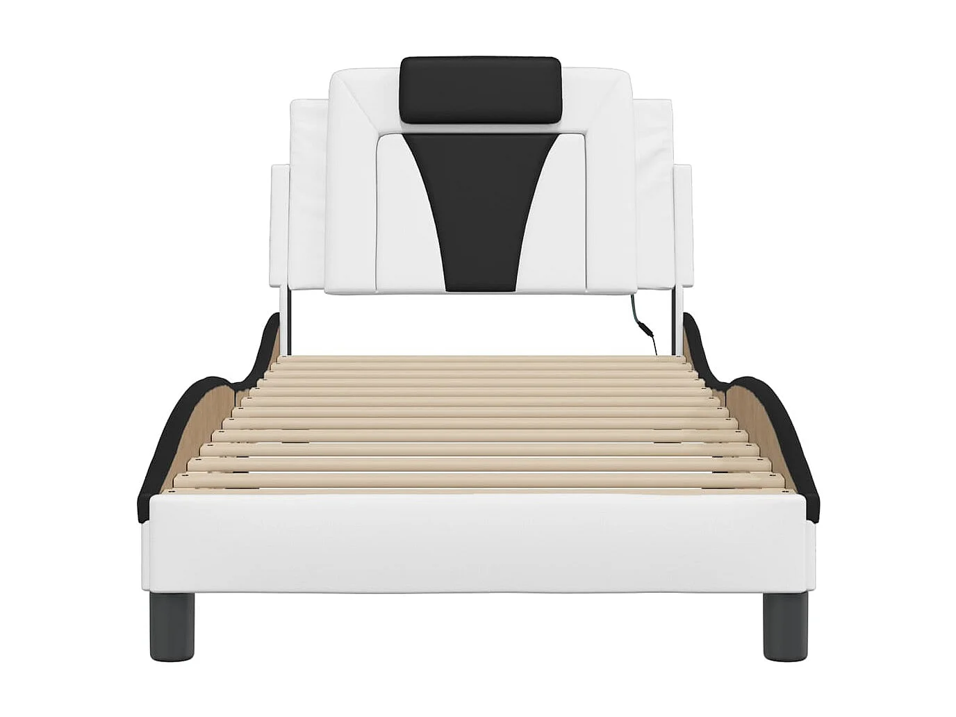 Bedframe met LED zonder matras wit en zwart 80x200 cm