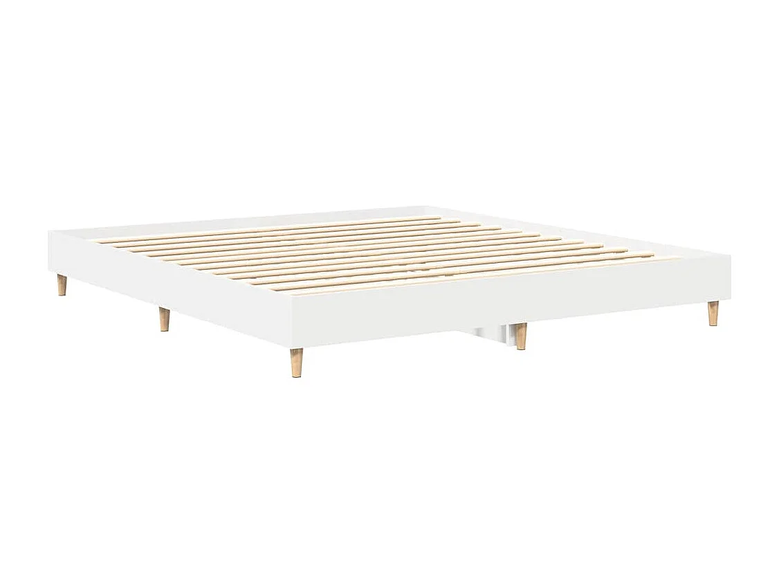 Struttura letto senza materasso bianco 200x200 cm in legno ingegnerizzato
