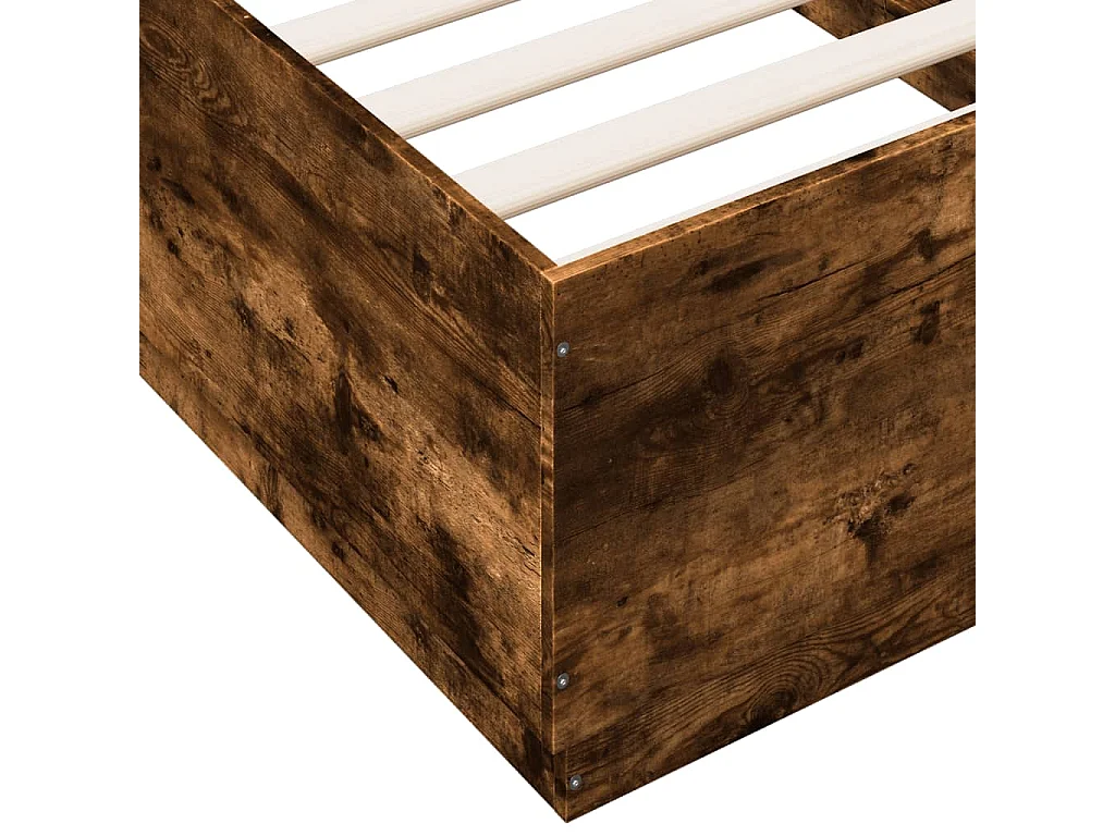 Struttura letto con LED senza materasso rovere fumé 90x190 cm