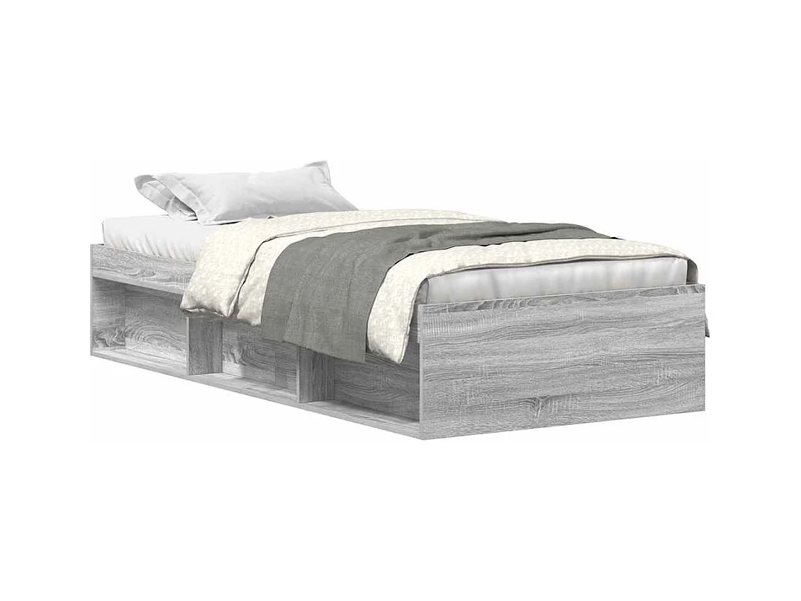 Struttura letto senza materasso Sonoma grigio 90x200 cm
