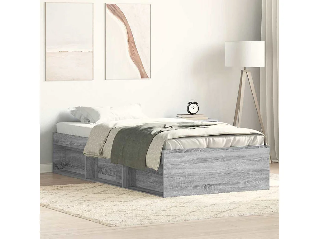 Bettgestell ohne Matratze Sonoma grau 90x200 cm