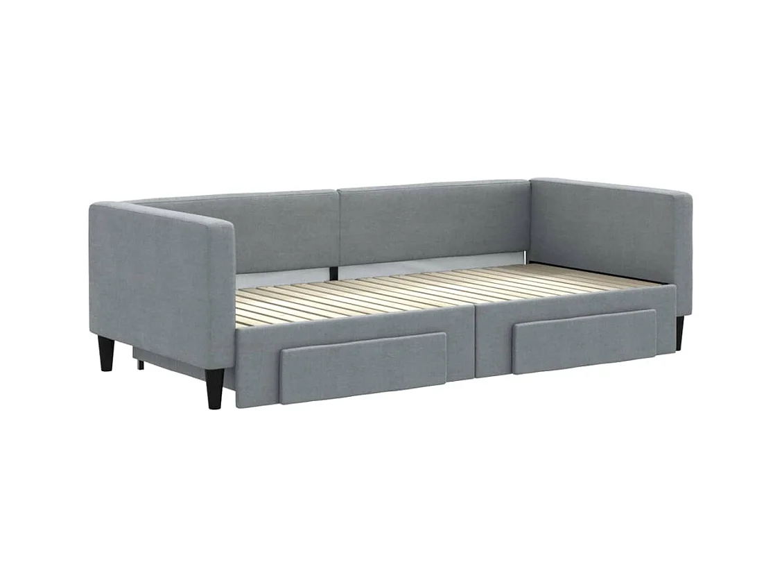 Divano letto con rotelle e cassetti senza materasso 90x200 cm