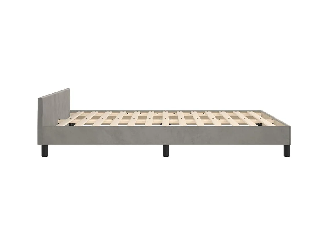 Bedframe zonder matras lichtgrijs 140x200 cm fluweel