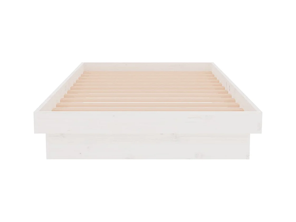 Cadre de lit sans matelas blanc bois massif